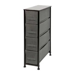 Flash Furniture 4 Drawer Slim Wood Top Cast Iron Frame Vertical Storage Dresser With Easy Pull Fabric Drawers -Flash Furniture Sales Store GUEST 667ebc45 9181 45bc 86ad fd19d29a809b
