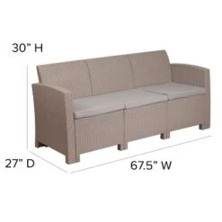 Flash Furniture Faux Rattan Sofa With All-Weather Cushions -Flash Furniture Sales Store GUEST 67c2e3b0 e7e8 4717 9279 af691c73658e