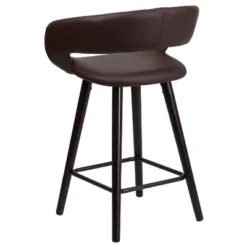 Flash Furniture Brynn Series 24'' High Contemporary Vinyl Rounded Back Counter Height Stool With Cappuccino Wood Frame -Flash Furniture Sales Store GUEST 6b596b6d aff0 412e 92c8 307e2f05f12b
