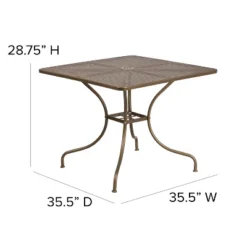 Flash Furniture Oia Commercial Grade 35.5" Square Indoor-Outdoor Steel Patio Table With Umbrella Hole -Flash Furniture Sales Store GUEST 6c35c0d2 cbcb 4653 9b2d 09c5ecec9fbd