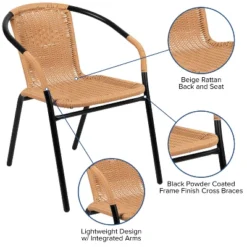 Flash Furniture 2 Pack Rattan Indoor-Outdoor Restaurant Stack Chair -Flash Furniture Sales Store GUEST 6d01a594 6309 4deb 896b 5056fa9900f9