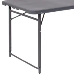 Flash Furniture 4-Foot Height Adjustable Bi-Fold Dark Gray Plastic Folding Table With Carrying Handle -Flash Furniture Sales Store GUEST 6d980526 4ae5 43a8 ae46 e8d8ca3ebba6