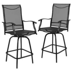 Flash Furniture Valerie Patio Bar Height Stools Set Of 2, All-Weather Textilene Swivel Patio Stools And Deck Chairs With High Back & Armrests -Flash Furniture Sales Store GUEST 6eb25b71 dafe 4b9b 91e8 1e57fbd550a2