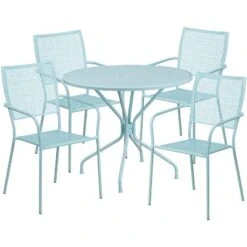 Flash Furniture Oia Commercial Grade 35.25" Round Indoor-Outdoor Steel Patio Table Set With 4 Square Back Chairs 9 Flash Furniture Oia Commercial Grade 35.25" Round Indoor-Outdoor Steel Patio Table Set With 4 Square Back Chairs -Flash Furniture Sales Store GUEST 6ec983fd fc91 49f7 a1aa 45663b5a2a1d
