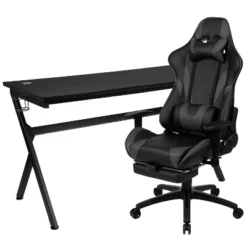 Flash Furniture Gaming Desk And Footrest Reclining Gaming Chair Set - Cup Holder/Headphone Hook/Removable Mouse Pad Top/Wire Management -Flash Furniture Sales Store GUEST 6f5a5a4b 24c5 4368 b0e3 921e8b3e9038