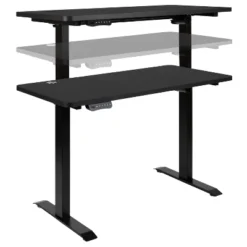 Flash Furniture 48" Wide Black Electric Height Adjustable Standing Desk With Mid-Back Black LeatherSoft And Chrome Executive Swivel Office Chair -Flash Furniture Sales Store GUEST 7084fca1 ac3a 4221 8213 7e37a8690b8c