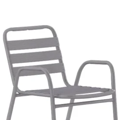 Flash Furniture Lila Commercial Metal Indoor-Outdoor Restaurant Stack Chair With Metal Triple Slat Back And Arms -Flash Furniture Sales Store GUEST 70d89fa4 9e81 4ecd b6c5 c2995962e6d3