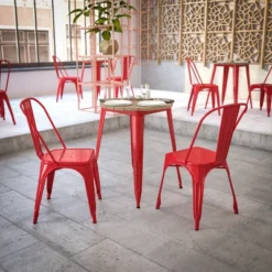 Flash Furniture Declan Commercial Grade Indoor/Outdoor Dining Table, 23.75" Round All Weather Poly Resin Top With Steel Base -Flash Furniture Sales Store GUEST 713f3d93 79e4 45d6 95aa aee9b8fcb938