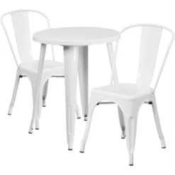 Flash Furniture Commercial Grade 24" Round Metal Indoor-Outdoor Table Set With 2 Cafe Chairs -Flash Furniture Sales Store GUEST 72dd4a8a 70b9 43ca b43b 57c35be4ba43