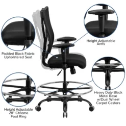 HERCULES Series 400 Lb. Capacity Big & Tall Drafting Chair Black Mesh - Flash Furniture -Flash Furniture Sales Store GUEST 7381dced 149e 47b8 8a65 afd069f03574