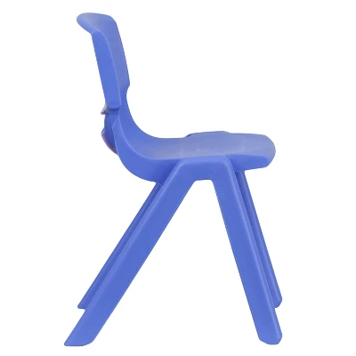 Flash Furniture 4 Pack Blue Plastic Stackable School Chair With 13.25'' Seat Height 7 Flash Furniture 4 Pack Blue Plastic Stackable School Chair With 13.25'' Seat Height - Image 7