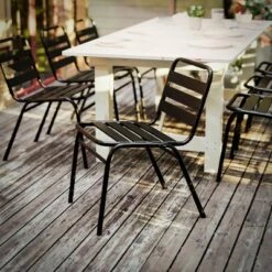 Flash Furniture Lila Aluminum Commercial Indoor-Outdoor Armless Restaurant Stack Chair With Triple Slat Back -Flash Furniture Sales Store GUEST 745be7f9 1236 4e74 a5ea e44cf5814b0f
