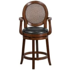 Flash Furniture 26'' High Expresso Wood Counter Height Stool With Arms, Woven Rattan Back And Black LeatherSoft Swivel Seat 16 Flash Furniture 26'' High Expresso Wood Counter Height Stool With Arms, Woven Rattan Back And Black LeatherSoft Swivel Seat -Flash Furniture Sales Store GUEST 74a24703 1d14 4233 802f 82299197d845