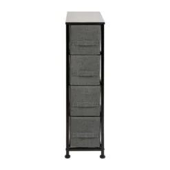 Flash Furniture 4 Drawer Slim Wood Top Cast Iron Frame Vertical Storage Dresser With Easy Pull Fabric Drawers -Flash Furniture Sales Store GUEST 755df43a c498 4c39 929b 71d63a3d2254