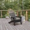 Flash Furniture Newport Adirondack Chair With Cup Holder, Weather Resistant HDPE Adirondack Chair