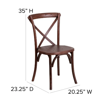 Flash Furniture HERCULES Series Stackable Wood Cross Back Chair 3 Flash Furniture HERCULES Series Stackable Wood Cross Back Chair - Image 3
