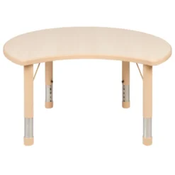 Flash Furniture 25.125"W X 35.5"L Crescent Natural Plastic Height Adjustable Activity Table -Flash Furniture Sales Store GUEST 7640befe 3896 4740 945f 8b8e6b5fb563