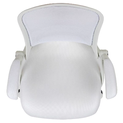 Flash Furniture Porter High Back White Mesh Ergonomic Swivel Office Chair With White Frame And Flip-up Arms 8 Flash Furniture Porter High Back White Mesh Ergonomic Swivel Office Chair With White Frame And Flip-up Arms - Image 8