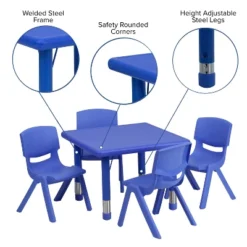 Flash Furniture 24" Square Plastic Height Adjustable Activity Table Set With 4 Chairs -Flash Furniture Sales Store GUEST 78b735e5 7ca6 4b98 8b3a e9034649b81c