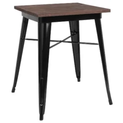 Flash Furniture 23.5" Square Metal Indoor Table With Rustic Wood Top -Flash Furniture Sales Store GUEST 796d699a 568a 48e0 a22c 543d57e68485