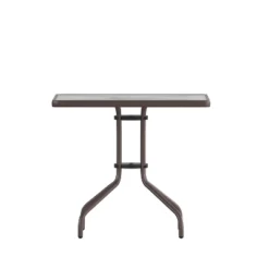 Flash Furniture Lila 31.5'' Square Glass Metal Table With 4 Metal Aluminum Slat Stack Chairs -Flash Furniture Sales Store GUEST 7a2c7ad6 22f9 4e5f 8c44 2e9929d8b4eb