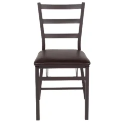 Flash Furniture 2 Pack HERCULES Series Brown Folding Ladder Back Metal Chair With Brown Vinyl Seat -Flash Furniture Sales Store GUEST 7bb9f247 bb52 4485 994d cca22db52675