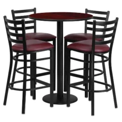 Flash Furniture 30'' Round Laminate Table Set With Round Base And 4 Ladder Back Metal Barstools -Flash Furniture Sales Store GUEST 7c1aa09d de23 4875 bf30 ab347edc62b8