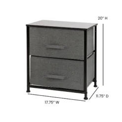 Flash Furniture 2 Drawer Wood Top Nightstand Storage Organizer With Cast Iron Frame And Dark Easy Pull Fabric Drawers -Flash Furniture Sales Store GUEST 7c3e03c1 ff90 42fd 9508 5cbf9e54b233