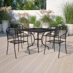 Flash Furniture Oia Commercial Grade 35.5" Square Indoor-Outdoor Steel Patio Table Set With 4 Round Back Chairs -Flash Furniture Sales Store GUEST 7dd42098 66eb 4463 ae48 fd5142982f7f