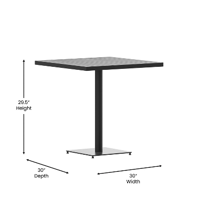 Flash Furniture Outdoor Patio Bistro Dining Table With Faux Teak Poly Slats 4 Flash Furniture Outdoor Patio Bistro Dining Table With Faux Teak Poly Slats - Image 4