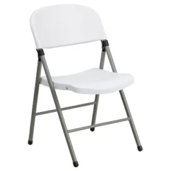 Flash Furniture HERCULES Series White Plastic Folding Chairs | Set Of 2 Lightweight Folding Chairs With Gray Frame -Flash Furniture Sales Store GUEST 806d7c5a 1b8b 419a 8bf5 91abe3351d86