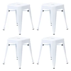 Flash Furniture 18" Table Height Stool, Stackable Backless Metal Indoor Dining Stool, Commercial Grade Restaurant Stool - Set Of 4 -Flash Furniture Sales Store GUEST 81790acc 5aaa 4e18 9fba 2dc872963757