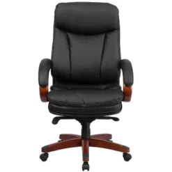 Flash Furniture High Back Black LeatherSoft Executive Ergonomic Office Chair With Synchro-Tilt Mechanism, Mahogany Wood Base And Arms -Flash Furniture Sales Store GUEST 825113cf 81eb 4171 8db0 831b5a08d343