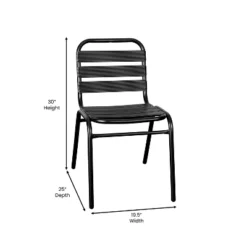Flash Furniture Lila Aluminum Commercial Indoor-Outdoor Armless Restaurant Stack Chair With Triple Slat Back -Flash Furniture Sales Store GUEST 82d08676 6cf0 4790 8876 de0364f70775