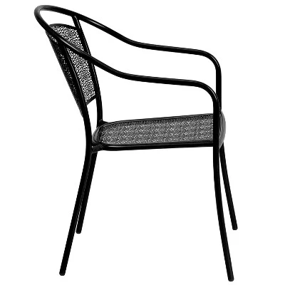 Flash Furniture Commercial Grade Indoor-Outdoor Steel Patio Arm Chair With Round Back 7 Flash Furniture Commercial Grade Indoor-Outdoor Steel Patio Arm Chair With Round Back - Image 7