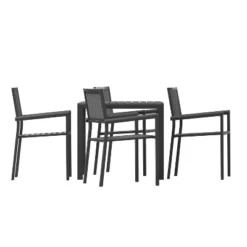 Flash Furniture Harris 5 Piece Commercial Indoor/Outdoor Table And Chairs With Black Poly Resin Slatted Backs And Seats -Flash Furniture Sales Store GUEST 8520ed73 ec41 4d09 9ab0 17f7c4d01eb2