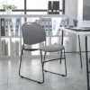 Flash Furniture HERCULES Series 880 Lb. Capacity Gray Ultra-Compact Stack Chair With Black Powder Coated Frame