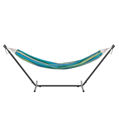 Flash Furniture Lola 2 Person Hammock With Stand And Premium Carry Bag, Cotton Hammock With Space Saving Steel Stand, 450 LBS. Static Weight Capacity 8 Flash Furniture Lola 2 Person Hammock With Stand And Premium Carry Bag, Cotton Hammock With Space Saving Steel Stand, 450 LBS. Static Weight Capacity - Image 8