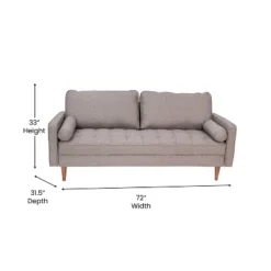 Flash Furniture Hudson Mid-Century Modern Sofa With Tufted Upholstery & Solid Wood Legs -Flash Furniture Sales Store GUEST 86c53222 81c8 486d 80e0 c4dd29cabfc7