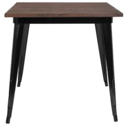 Flash Furniture 31.5" Square Black Metal Indoor Table With Walnut Rustic Wood Top -Flash Furniture Sales Store GUEST 8714a9c1 2ecb 4051 8726 b58868d61dd7
