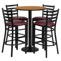 Flash Furniture 30'' Round Laminate Table Set With Round Base And 4 Ladder Back Metal Barstools -Flash Furniture Sales Store GUEST 88164733 88a7 4f86 9c74 276fa64ad4d2