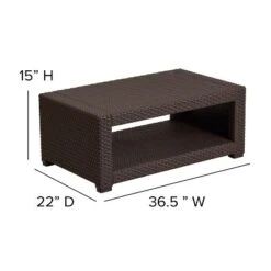 Flash Furniture 4 Piece Outdoor Faux Rattan Chair, Sofa And Table Set In Chocolate Brown -Flash Furniture Sales Store GUEST 8970750c 248d 422e 9a42 078e72d5afc3