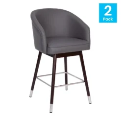 Flash Furniture Margo Commercial Grade Mid-Back Modern Barstool With Beechwood Legs And Curved Back - Set Of 2 -Flash Furniture Sales Store GUEST 89a8a656 56ce 4225 b42c a1320f99957d