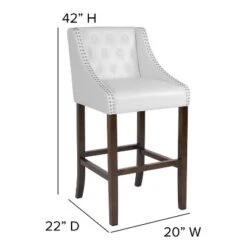 Flash Furniture Carmel Series 30" High Transitional Tufted Walnut Barstool With Accent Nail Trim 15 Flash Furniture Carmel Series 30" High Transitional Tufted Walnut Barstool With Accent Nail Trim -Flash Furniture Sales Store GUEST 8a43d7d7 0925 4138 aeed efb7087ae342