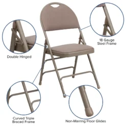 Flash Furniture 4 Pack HERCULES Series Extra Large Ultra-Premium Triple Braced Metal Folding Chair With Easy-Carry Handle -Flash Furniture Sales Store GUEST 8afc1737 d86f 41bf 9b1d c9db5f920d76