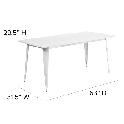 Flash Furniture Commercial Grade 31.5" X 63" Rectangular Metal Indoor-Outdoor Table 4 Flash Furniture Commercial Grade 31.5" X 63" Rectangular Metal Indoor-Outdoor Table - Image 4