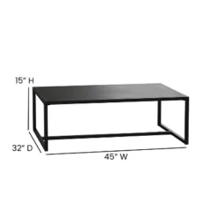 Flash Furniture Brock Outdoor Patio Coffee Table Commercial Grade Black Coffee Table For Deck, Porch, Or Poolside - Steel Square Leg Frame -Flash Furniture Sales Store GUEST 8b6f50bf 5a6b 4bf9 acb3 7de276691da3