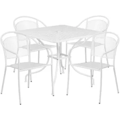 Flash Furniture Oia Commercial Grade 35.5" Square Indoor-Outdoor Steel Patio Table Set With 4 Round Back Chairs -Flash Furniture Sales Store GUEST 8c82d908 8b6b 4f37 9adf 8c1d1f9ff9a2