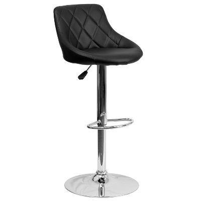 Flash Furniture Contemporary Vinyl Bucket Seat Adjustable Height Barstool With Diamond Pattern Back And Chrome Base 14 Flash Furniture Contemporary Vinyl Bucket Seat Adjustable Height Barstool With Diamond Pattern Back And Chrome Base - Image 14