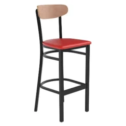 Flash Furniture Wright Commercial Grade Barstool With 500 LB. Capacity Steel Frame, Solid Wood Seat, And Boomerang Back -Flash Furniture Sales Store GUEST 8d77d33c d0c6 4f6a b318 4afd223b7388